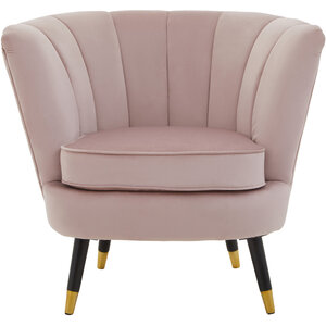 Loretta Dusky Pink Velvet Shell Accent Chair