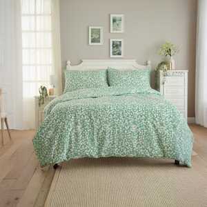Deyongs Dainty Floral Duvet Set - Printed 132TC Bedding, Single, Green Floral.