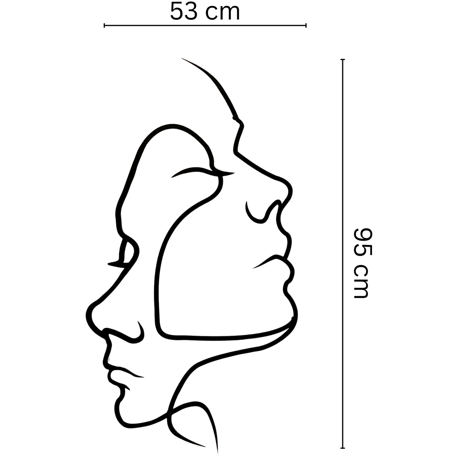METAL WALL ART -TWO FACE 95X53 CM - TEXTURE BLACK - Black