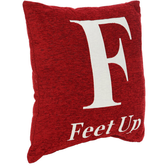 Words 'Feet Up' Red Cushion