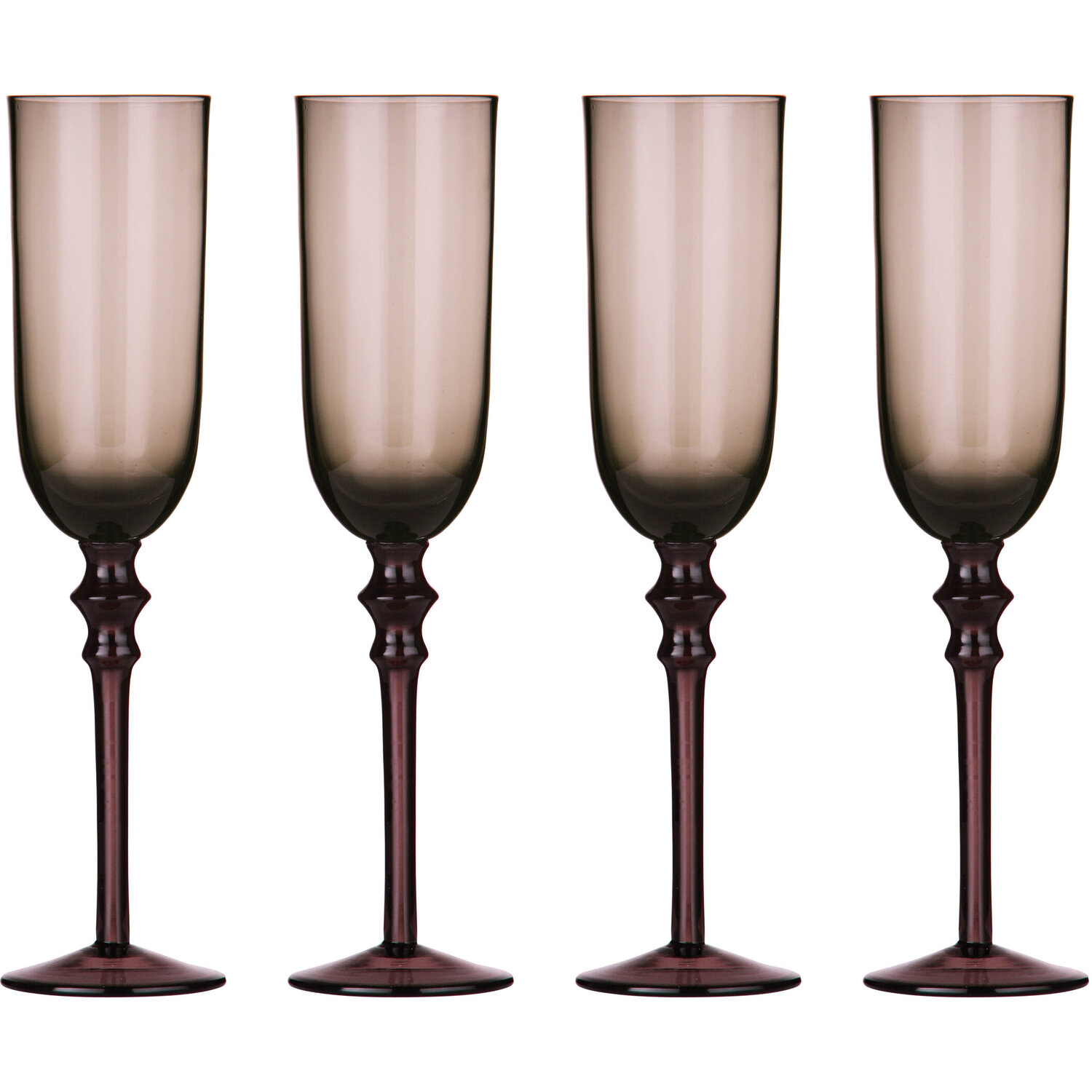 Tessa Set Of Four Purple Champagne Glasses - Purple