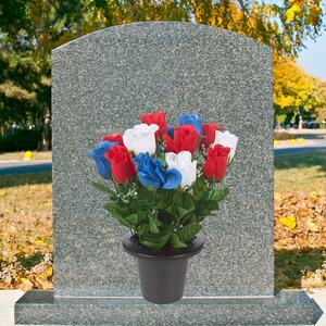 Assorted Memorial Remembrance Grave Flowerpots - Pastel White &  Pink Mix Gerber