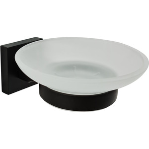 Soap Holder Black Glass Dish & Holder