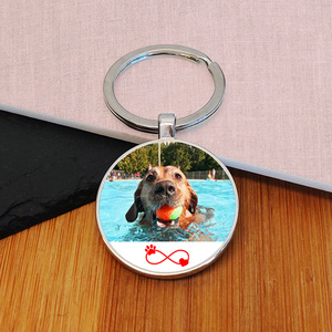 Personalised Photo Upload Paw Eternity Key Ring