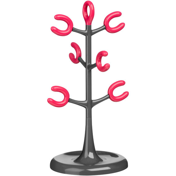 Grey and Hot Pink 6 Cup Mug Tree