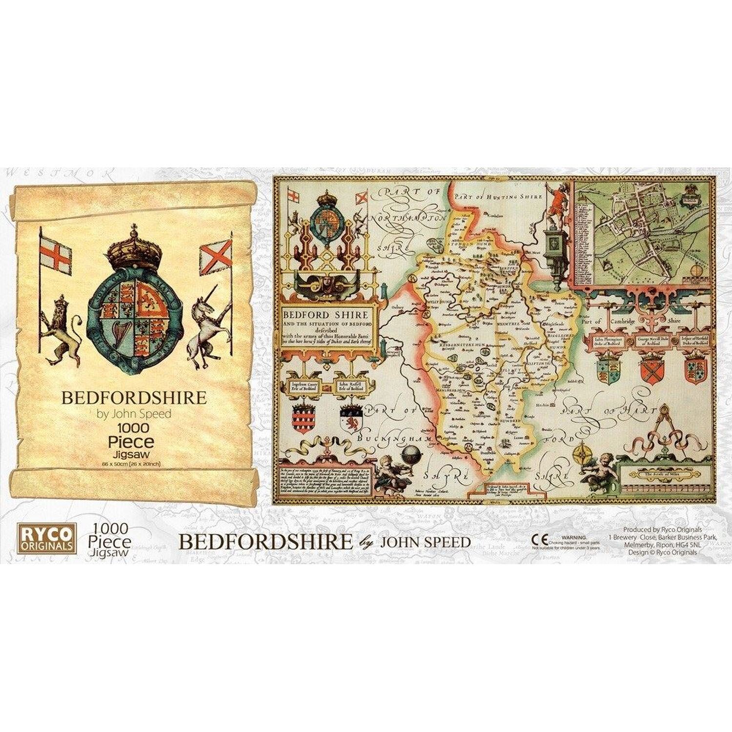 Bedfordshire Historical Map 1000 Piece Jigsaw Puzzle (1610)