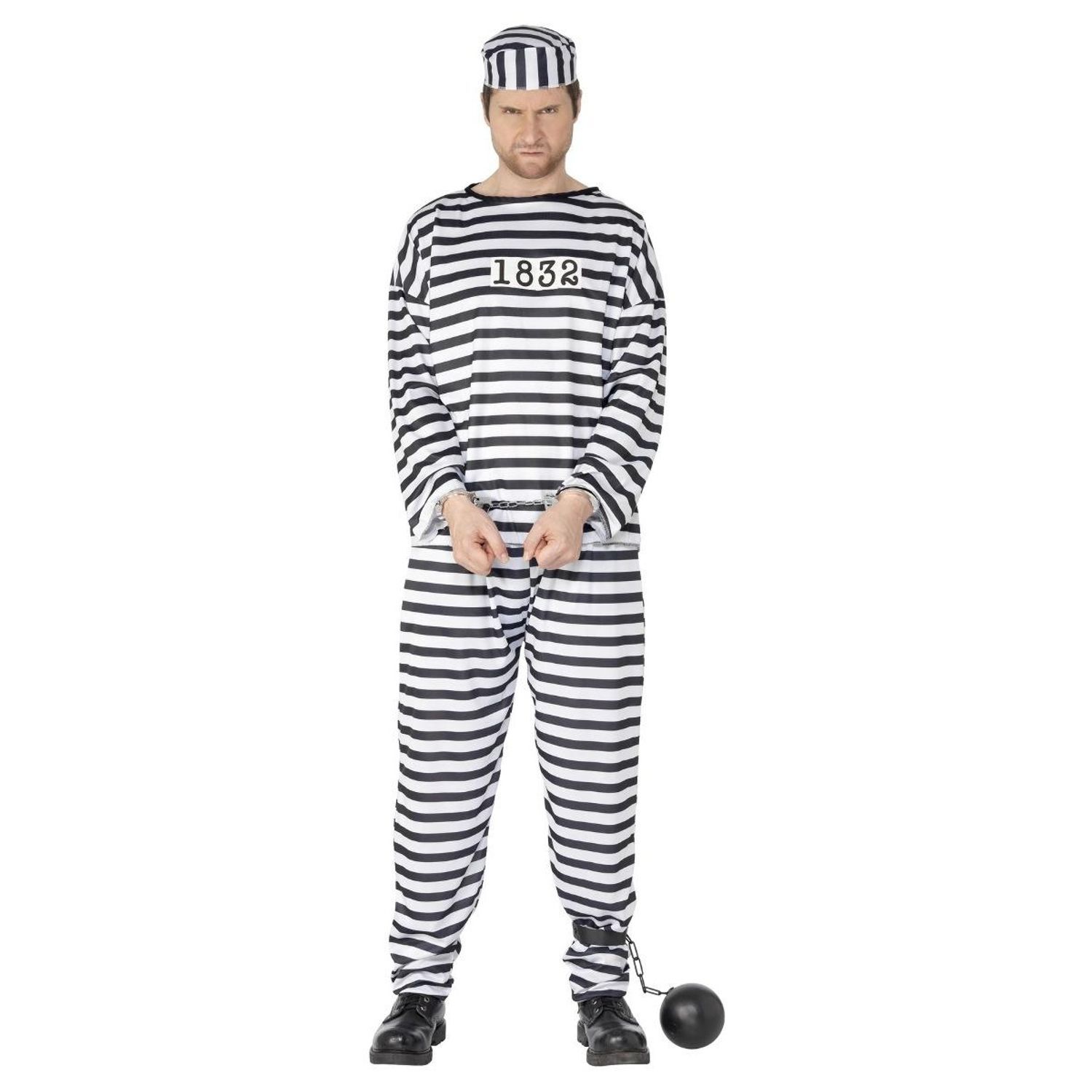Smiffys Mens Convict Costume - White / M