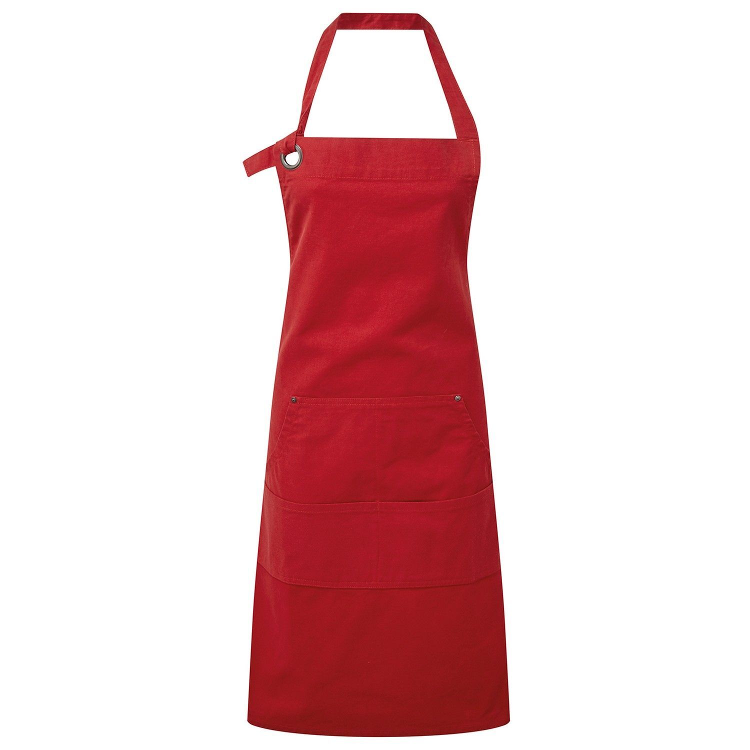 Premier Unisex Adult Cotton Canvas Pocket Apron - Red