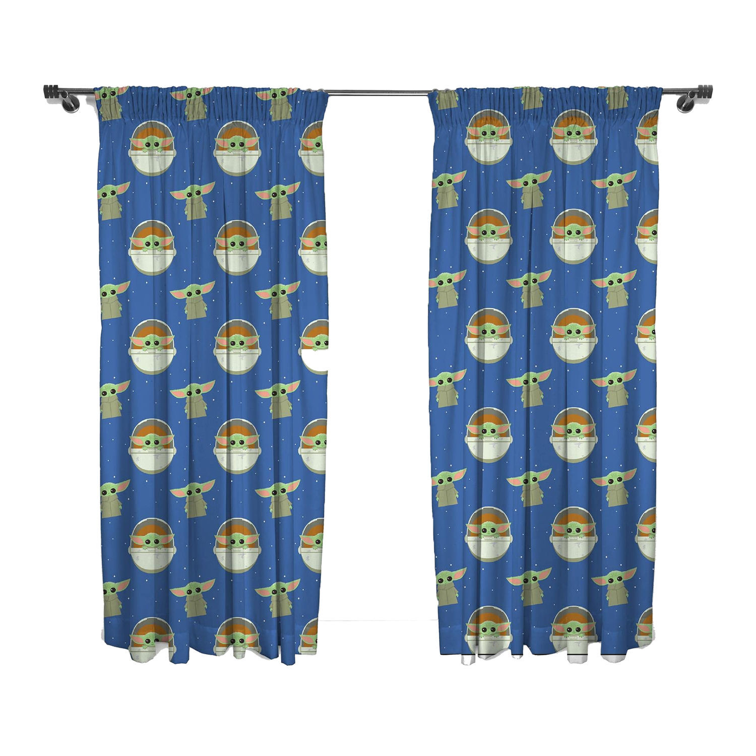  - Star Wars The Mandalorian Baby Yoda Curtains Multicoloured (72In X 66In) - Image 3