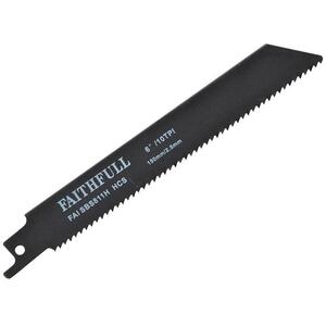 Faithfull S811H Sabre Saw Blade Wood 150mm 10 Tpi (Pack Of 5)