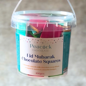 Eid Chocolate Squares Tub 100pk - Colourful