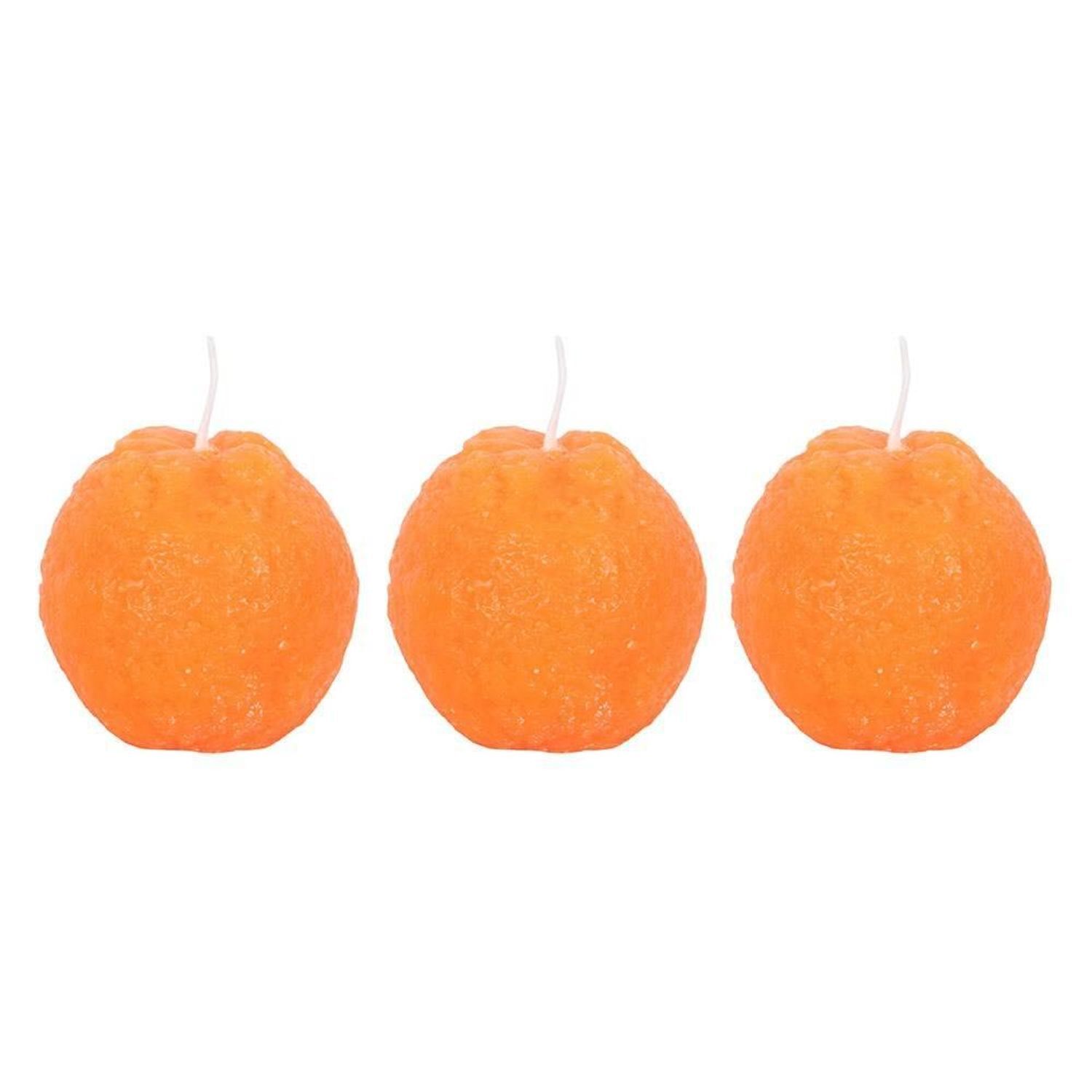 Something Different Orange Shaped Candle (Pack Of 3) - Orange