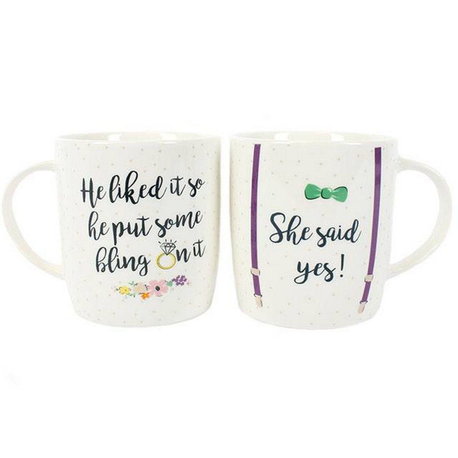 Something Different She Said Yes! China Mug Set - Multicolour