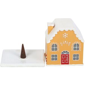 Something Different Candy Cane Gingerbread House Incense Holder