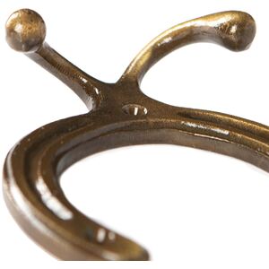 Horse Shoe Double Coat Hook - W100mm x H110mm - Brass - Pack of 5