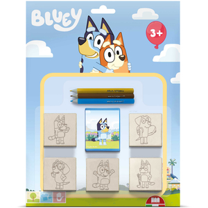 Bluey Blister Pack 5 Stamps  Kids Craft & Stationery Set