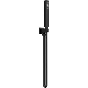 Square Outlet Elbow, Parking Bracket and Shower Handset - Matt Black