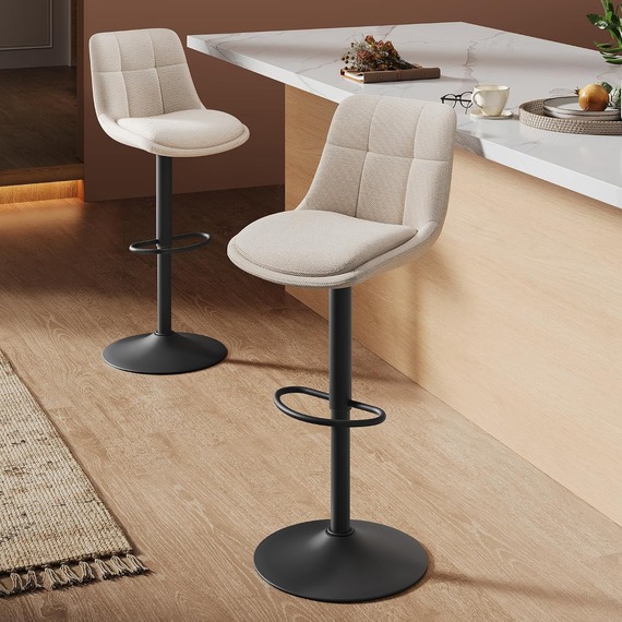 VASAGLE Bar Stools Set of 2, Height Adjustable Swivel Stools