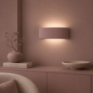 Vincent Muted Pink Curved Flush Ceramic Wall Light