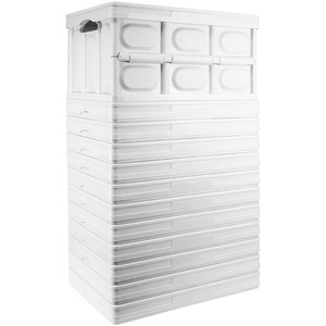 TekBox 30L White Folding Storage Box - Set of 12 Boxes