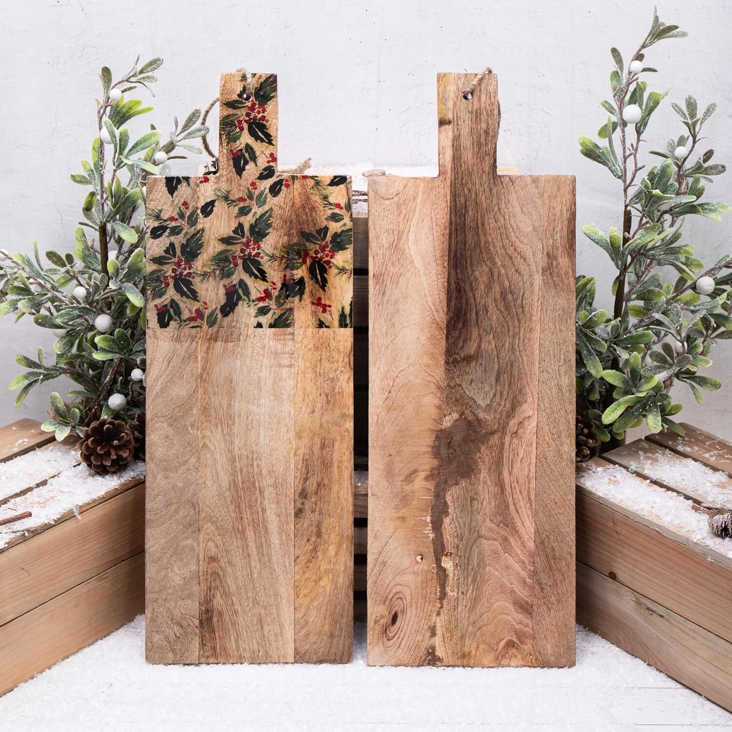 Image of Wooden Christmas Serving Charcuterie Cheese Board&hellip;