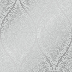 Ariana Wave Wallpaper in Grey and Silver