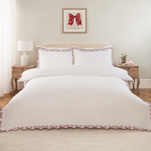 Festive Bows Embroidered Duvet Set