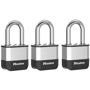 Master Lock, Elite, Laminated Padlock, 52mm, Steel, 3 Pack