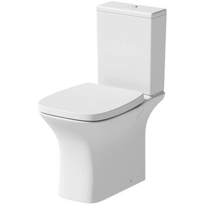 Close Coupled Rimless Toilet Pan Cistern Premium Soft Close Seat White Gloss