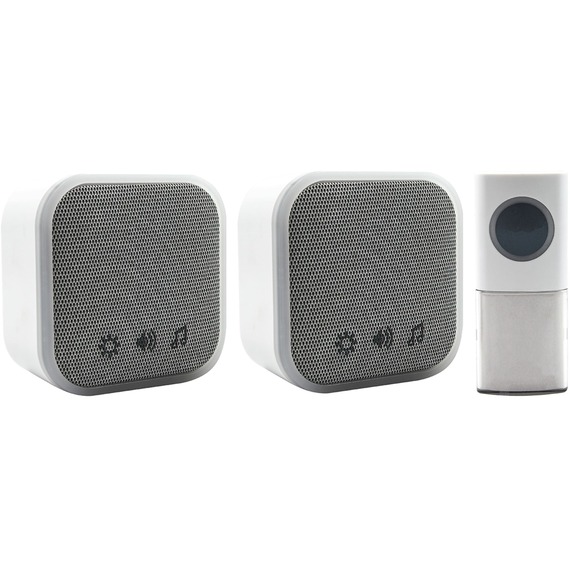 Uni-Com wireless portable and plug-in door chime set UNC68440.
