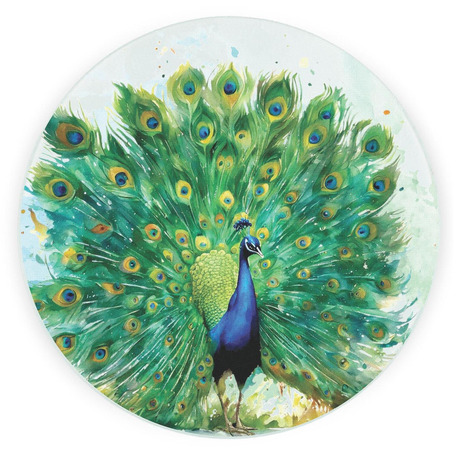 Image of Peacock Round Worktop Protector - Textured&hellip;