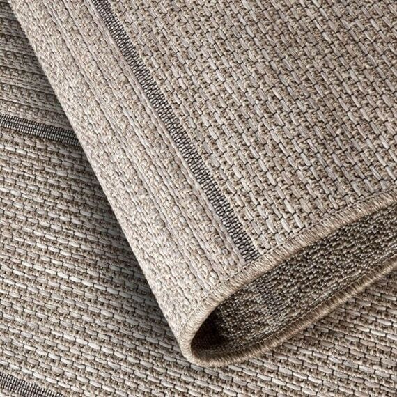Striped Indoor & Outdoor Rug Brown