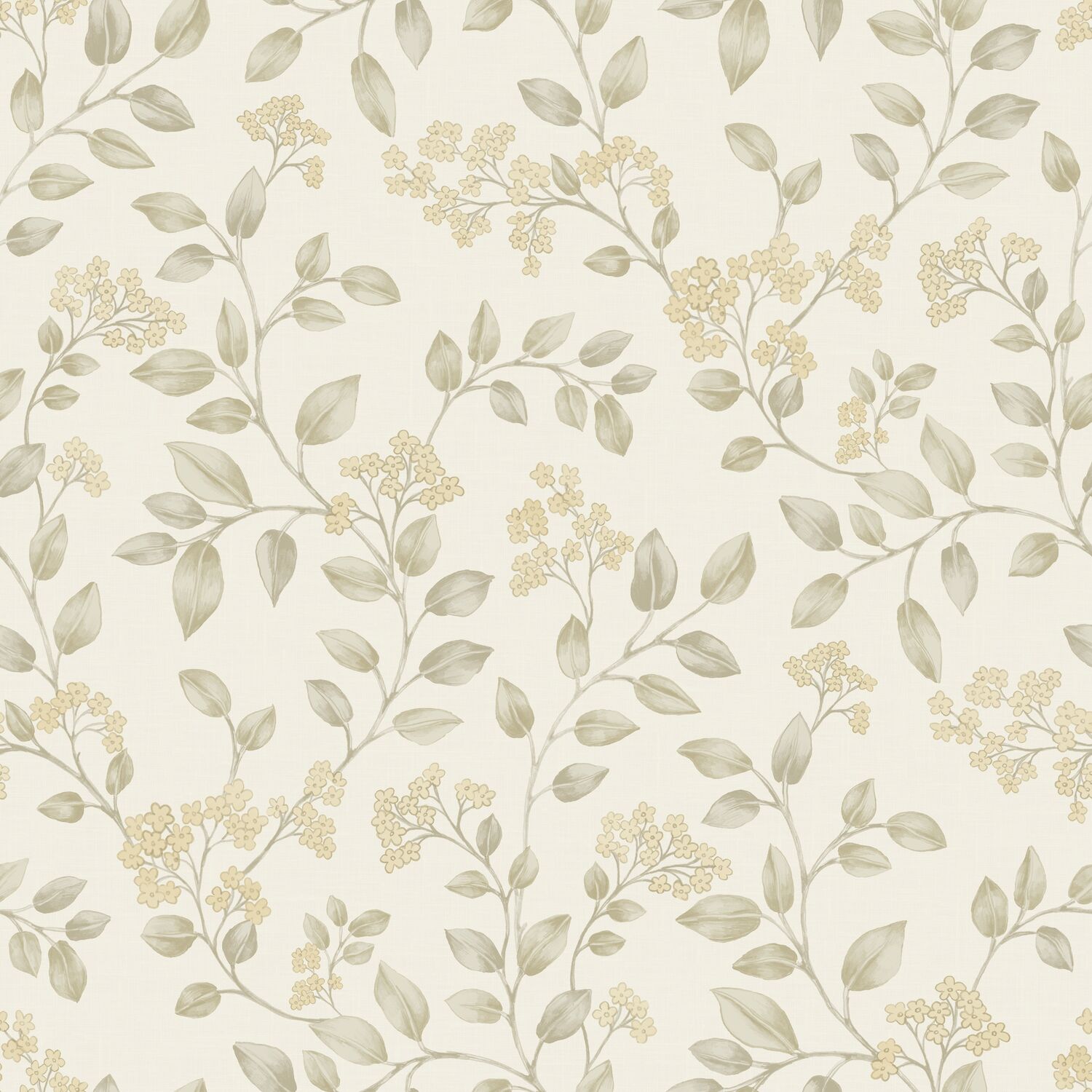 Grandeco Jasmine Leaf Trail Wallpaper - Neutral Cream - Textured Linen Emboss - Paste the Wall IC3001 - Image 2