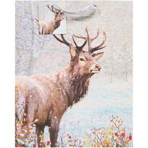 Winter Christmas Deer Large Gift Bag