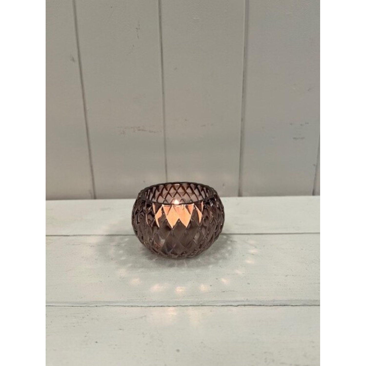  - Amethyst Diamond Pattern Tealight Holder - Image 3