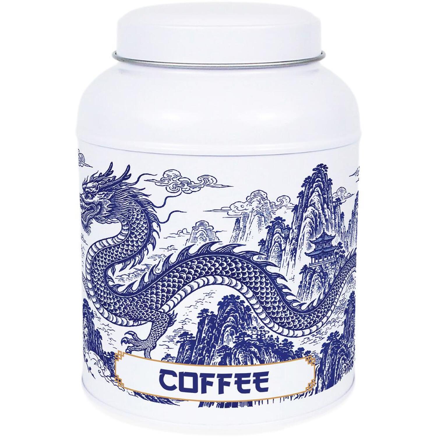 Dragon Temple Coffee Canister - Small Domed Lid Kitchen Storage Tin Gift - Image 2