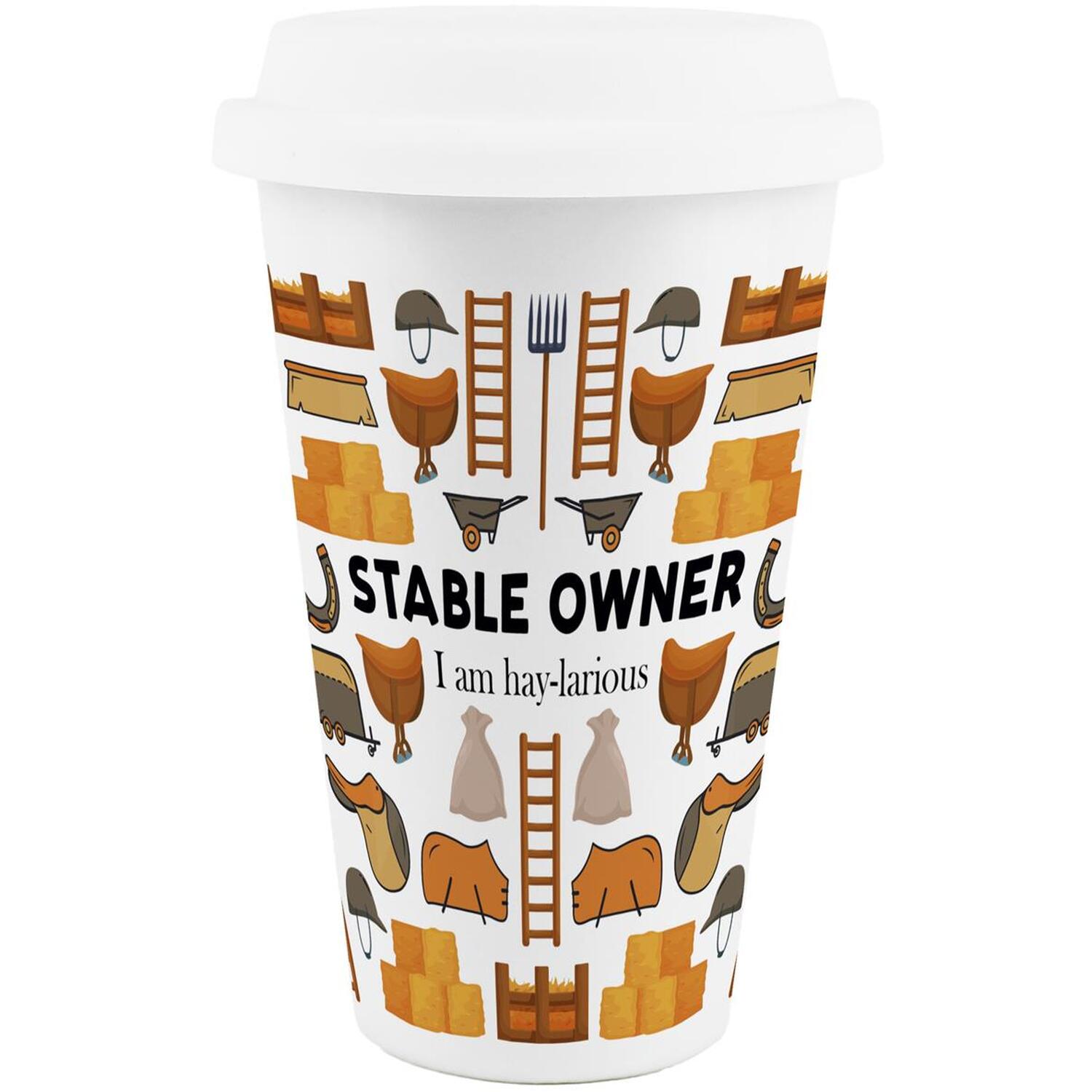 Image of Novelty Stable Owner Ceramic Travel Mug&hellip;