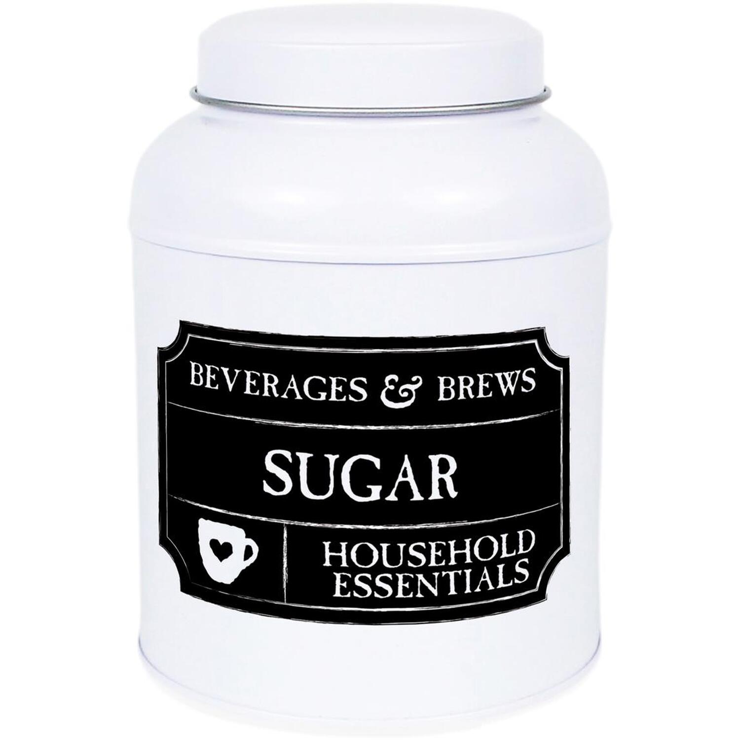 Sugar Canister - Black Chalkboard-Style Small Domed Kitchen Storage Tin - Image 2