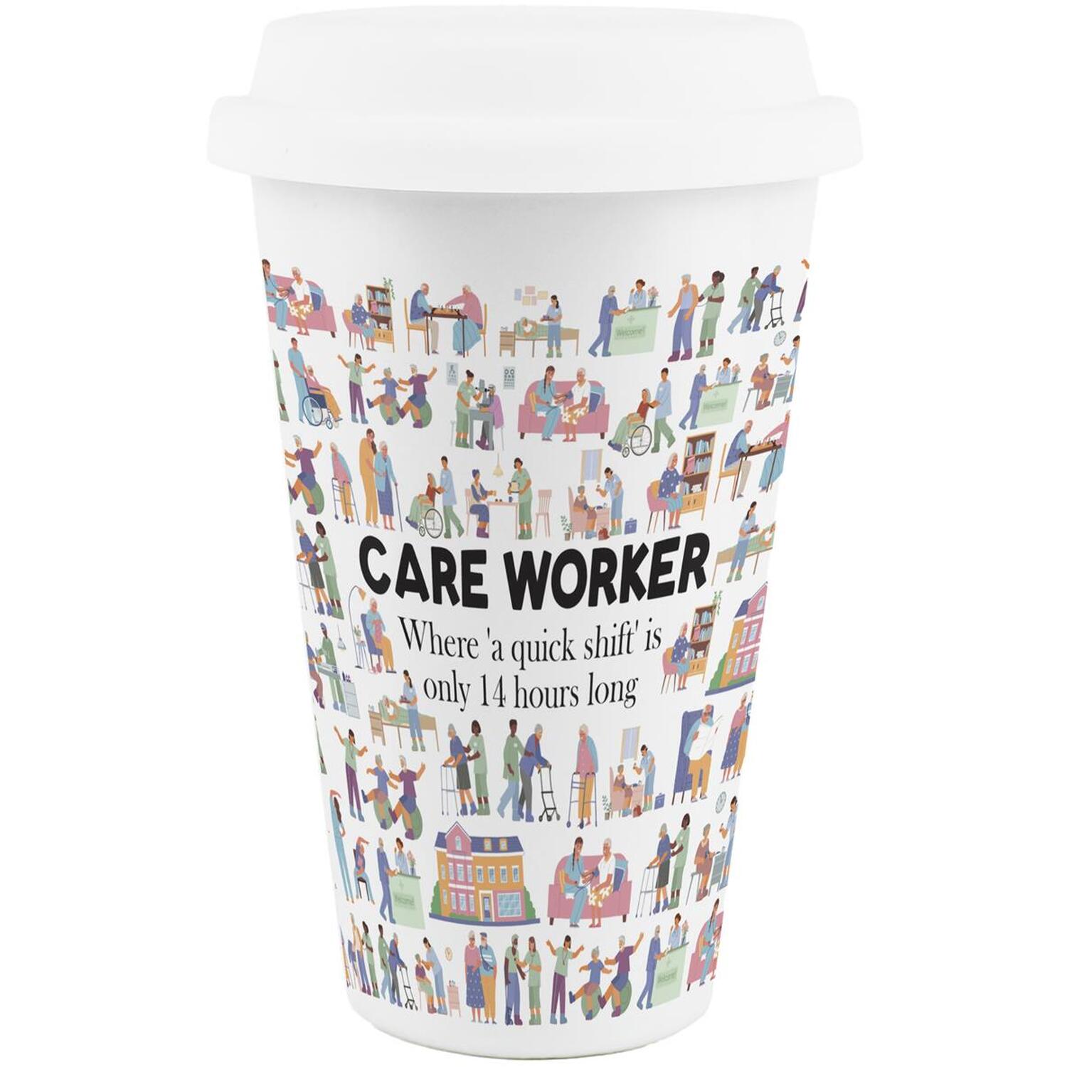 Image of Novelty Care Worker Ceramic Travel Mug&hellip;