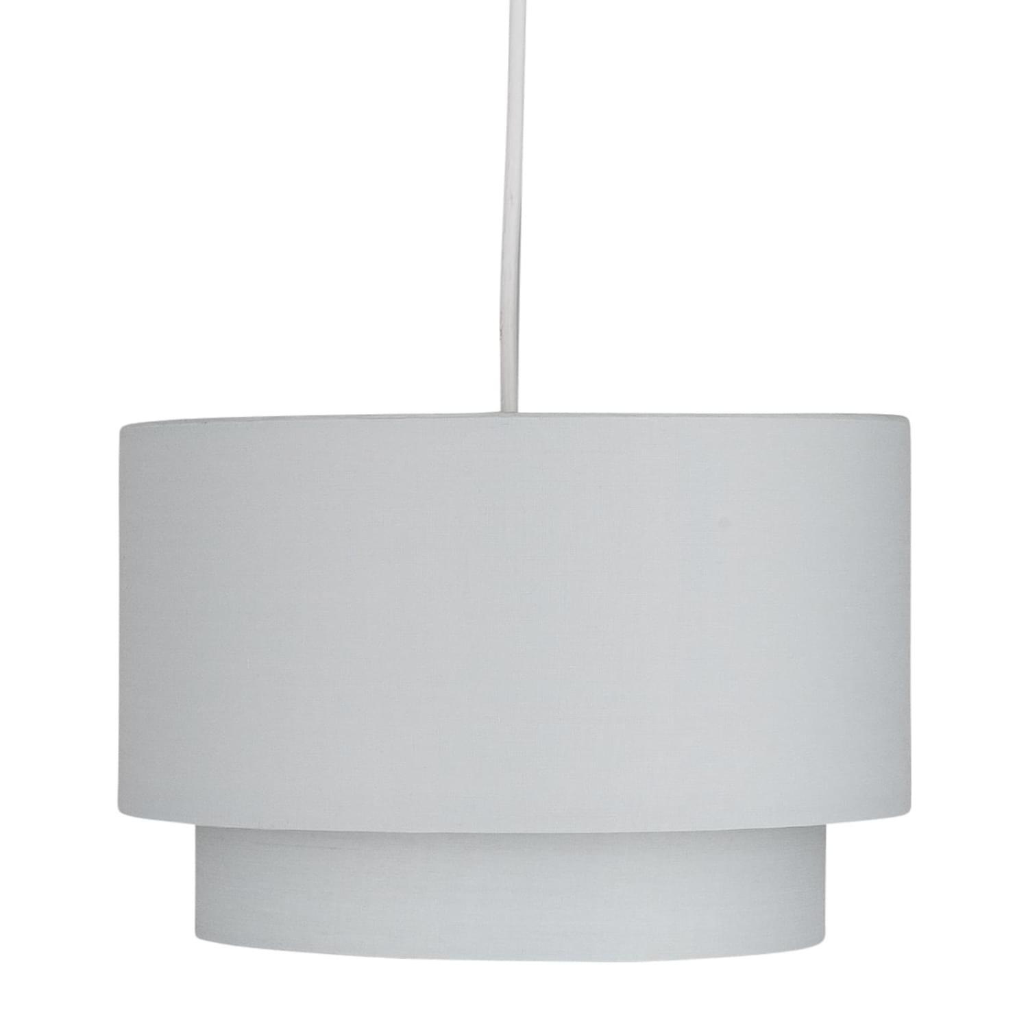 First Choice Lighting Lamp Grey 2 Tier Ceiling Lamp Shade - Light Grey