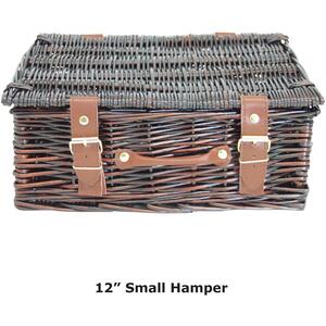 Empty Wicker Hamper Basket with Lid for gifts, shop display, storage and picnics (12