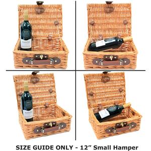 Empty Natural Wicker Hamper Basket with Lid for gifts, shop display, storage and picnics (12