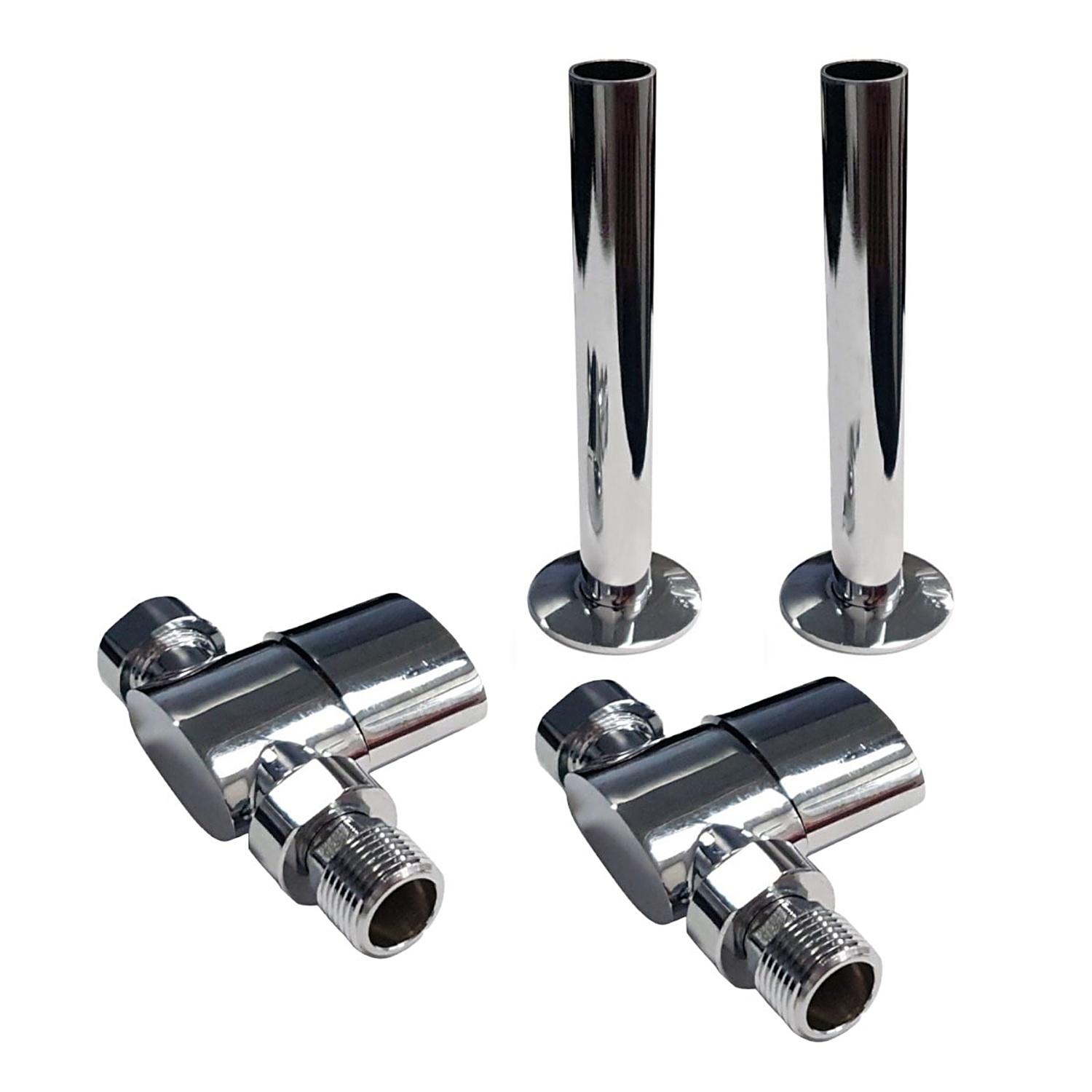 Lux Heat Straight Manual Chrome Oval Valve & Pipe Sleeving Kit - Chrome - Image 2