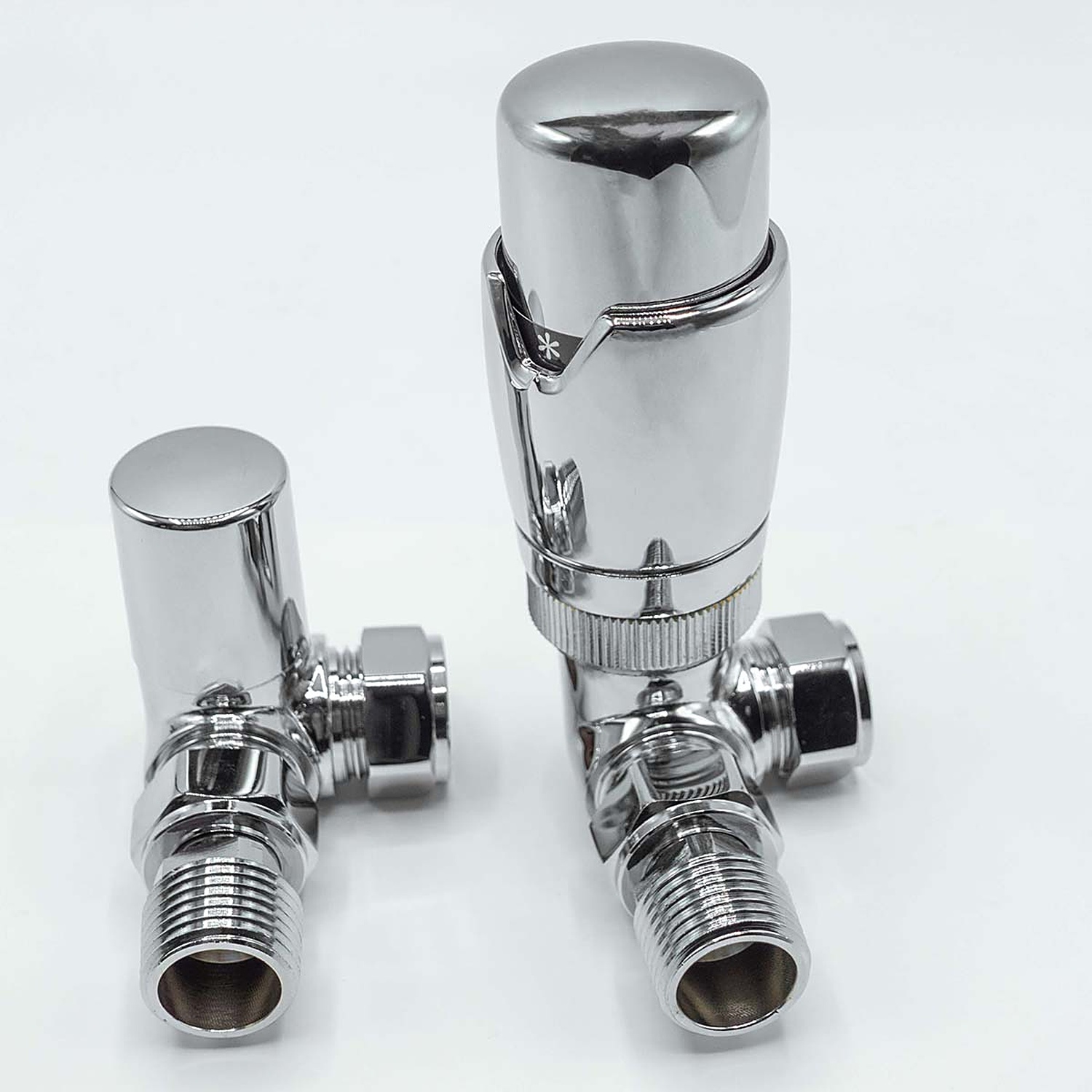 Lux Heat Corner Chrome Thermostatic Radiator Valve (TRV) Set - Image 2