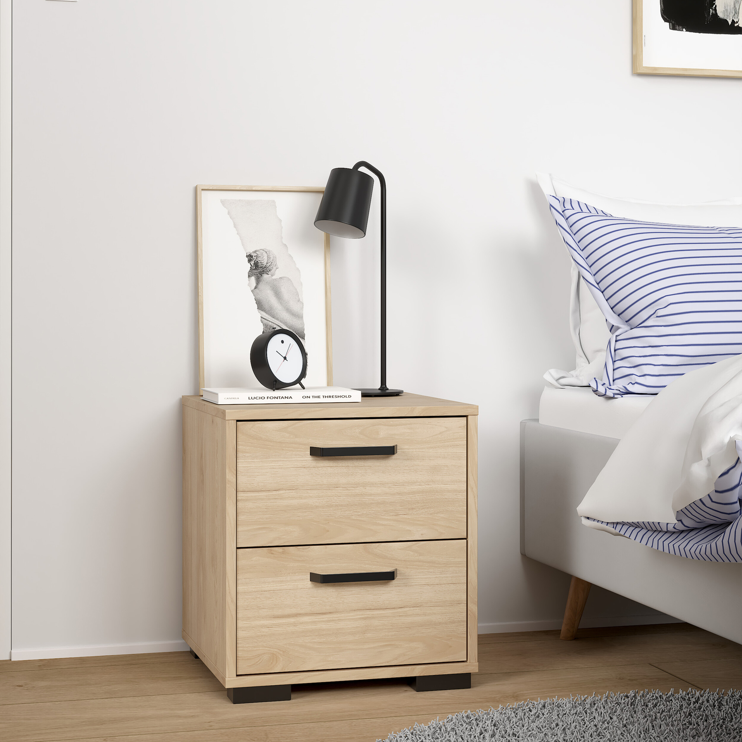 Furniture To Go Sofia Nightstand 2 Drawers - Jackson Hickory