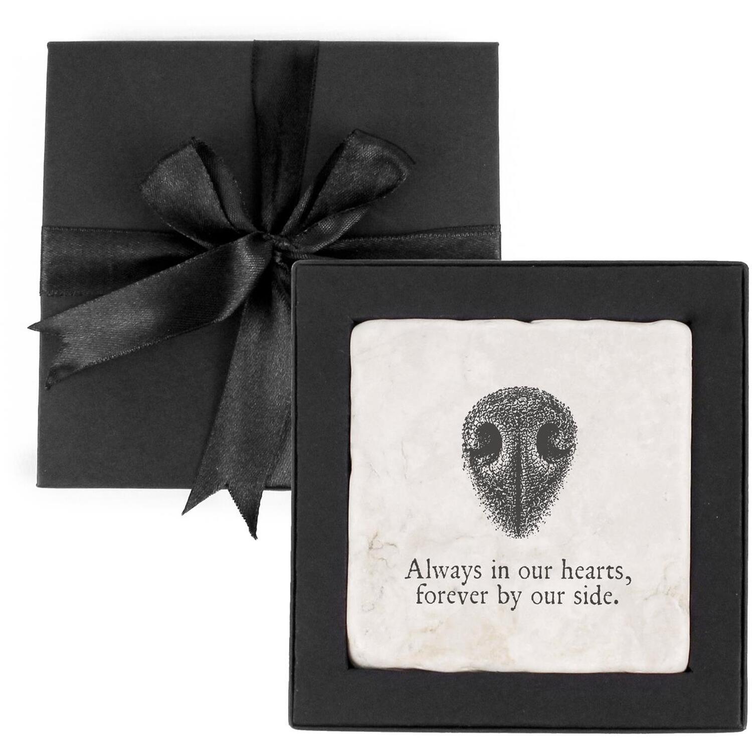 Image of Long-Nosed Dog Print Marble Coaster Gift&hellip;