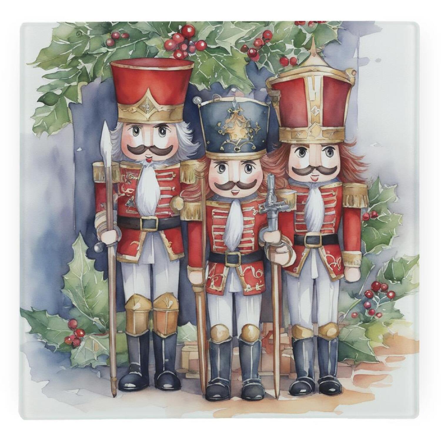 Image of Christmas Nutcrackers Glass Hot Pot Stand&hellip;