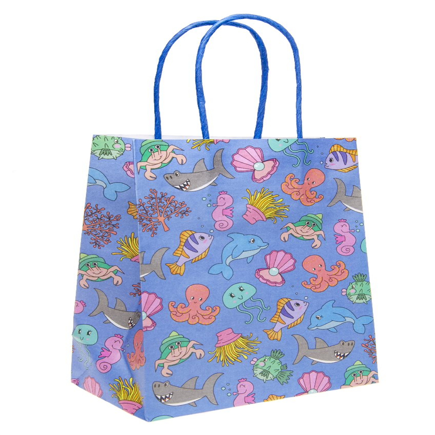  - Pack Of 12 Sea Animals Paper Gift Bags- Theme Party Bag Filller Gifts - Image 3