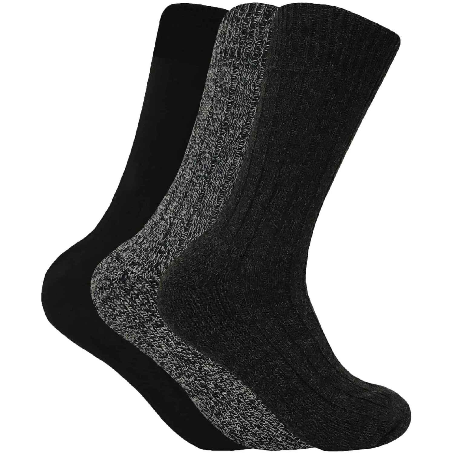 Sock Snob 3 Pack Mens Thick Warm Wool Blend Hiking Socks - Image 3
