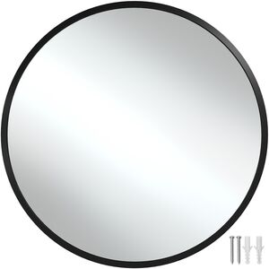 black / 80cm Round Mirror Fiona, Aluminium Frame, Wall Mounted, Minimalist shot 20054829